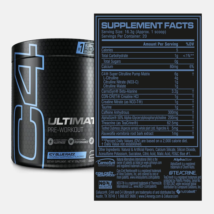 Cellucor C4 Ultimate Pre Workout Powder 20 Servings for Men & Women