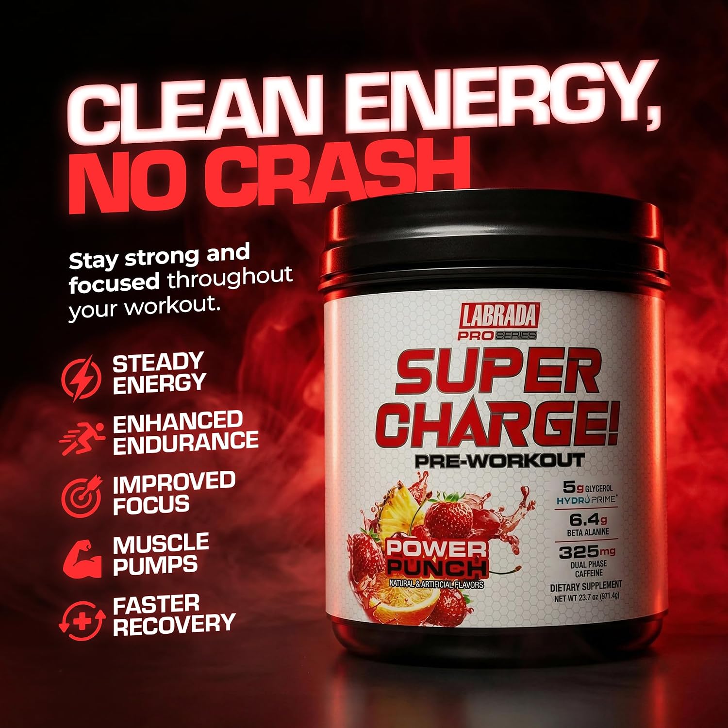 Labrada Pro Series Super Charge Pre-Workout Powder 680g - 20 servings