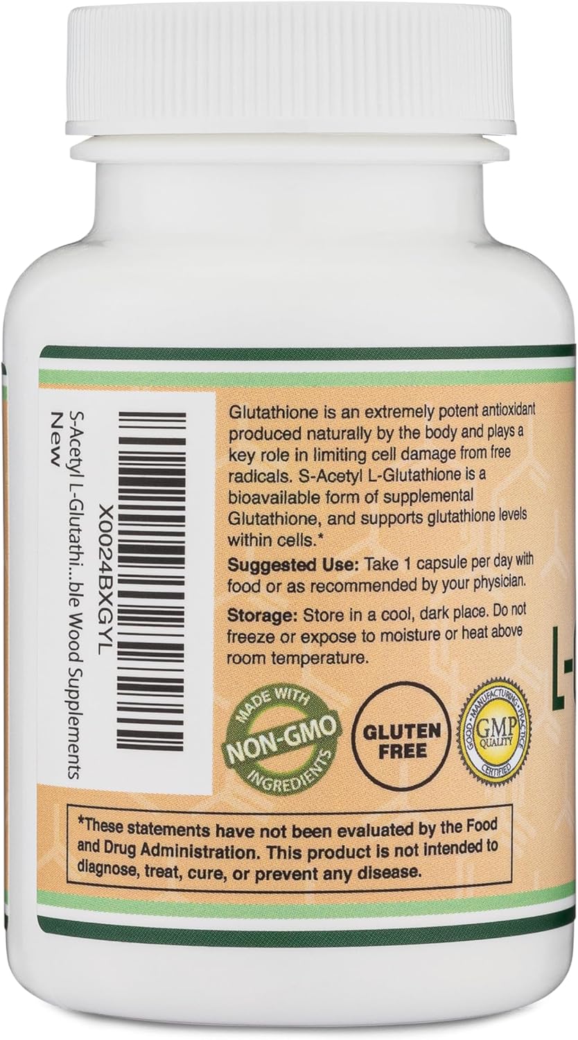 Double Wood Supplements S-Acetyl L-Glutathione 100mg - 60 Capsules