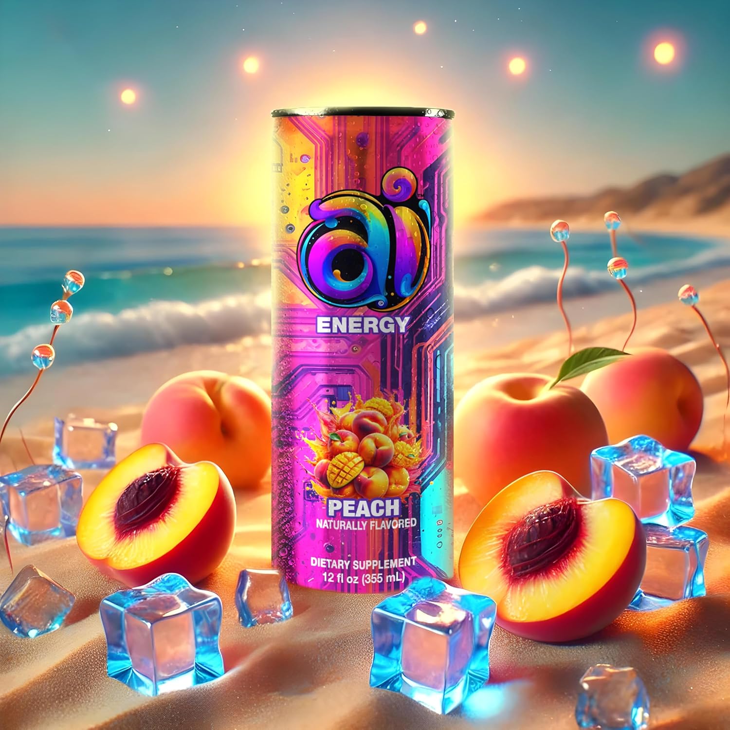 AI Energy Sugar Free Energy Drink Zero Calorie & Zero Carb Beverage for Enhanced Alertness - Pack of 12