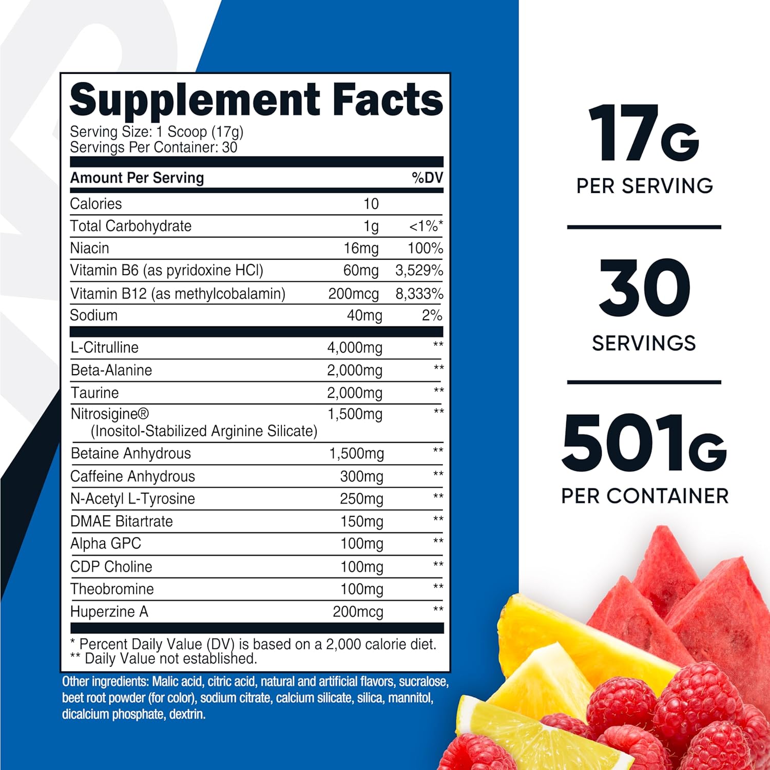 Nutricost Pre-X Xtreme Pre-Workout Complex Powder 30 serving - 501g