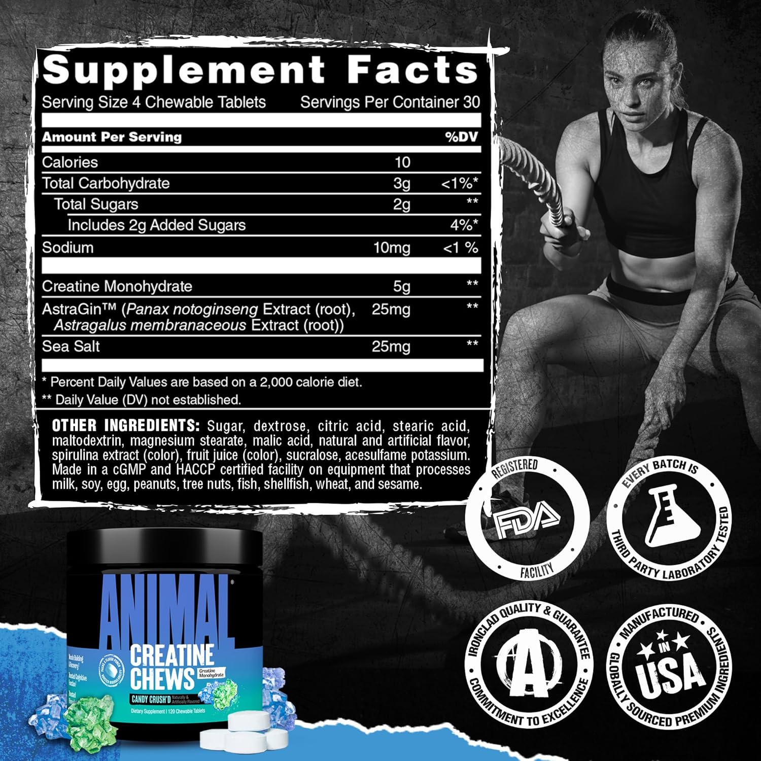 Universal Nutrition Animal Creatine Chews - 120 Chewable Tablets