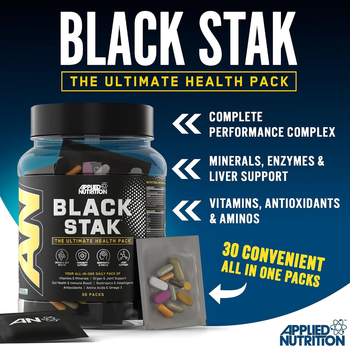 Applied Nutrition Black Stak Performance Complex - 30 Sachets