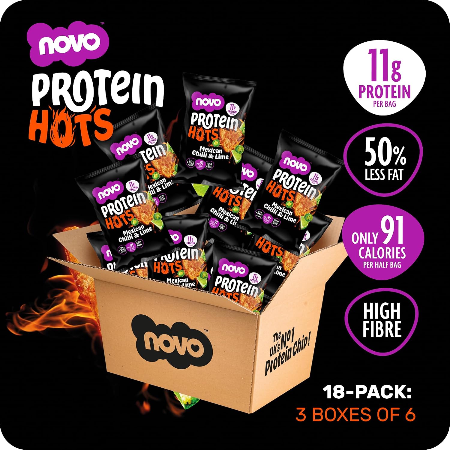 Novo Nutrition Protein Hots 45g - Pack of 6