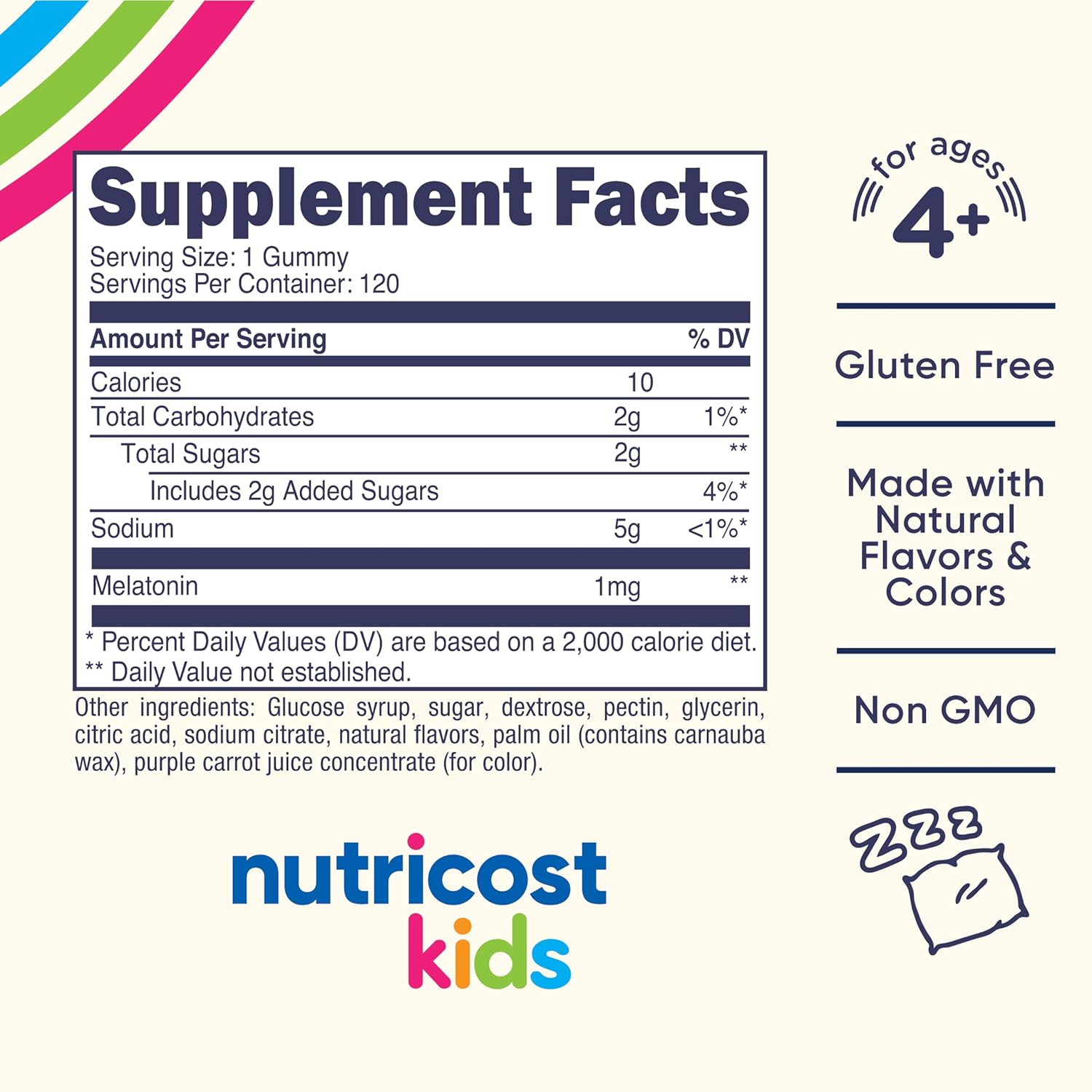 Nutricost Kids Melatonin 1mg Strawberry Flavoured Gummies - 120 Gummies