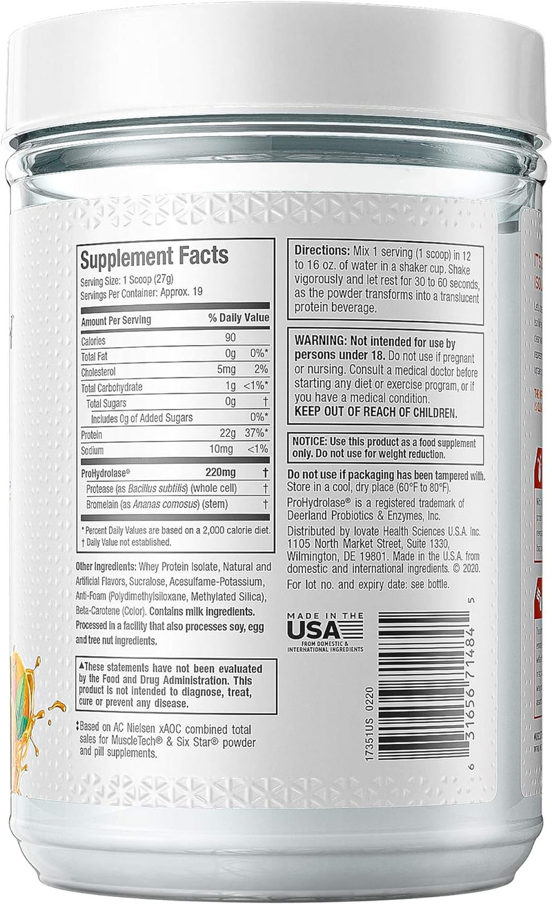 MuscleTech ISO Clear Whey Protein Isolate 1.1lb