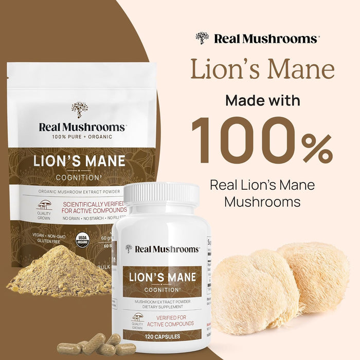 Lions Mane Mushroom Cognition Capsules, 120 Caps