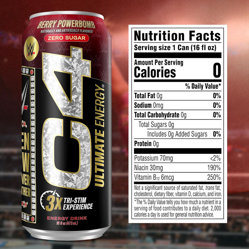 Cellucor C4 Ultimate x WWE Pre Workout Sugar Free Energy Drink 473ml