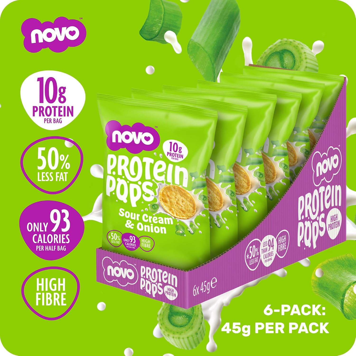 Novo Nutrition Protein Pops 45g -  Pack of 6