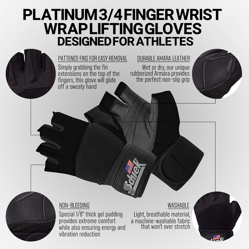 Schiek Model 540 Platinum Lifting Gloves With Wrist Support