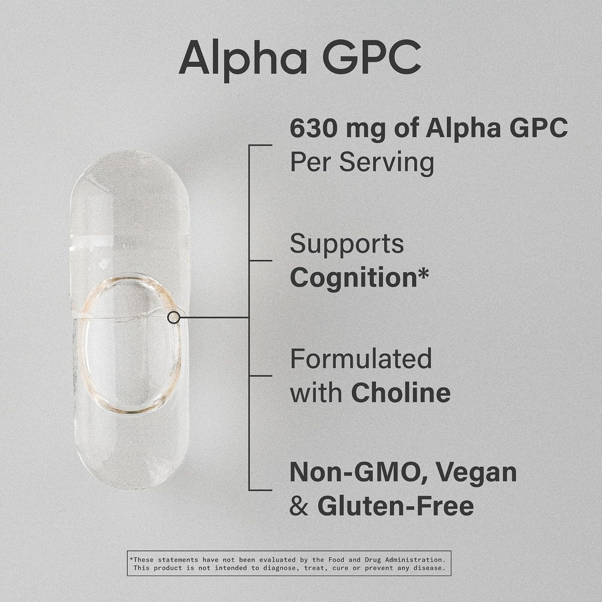 Sports Research Alpha GPC 630mg - Focus and Cognitive Support