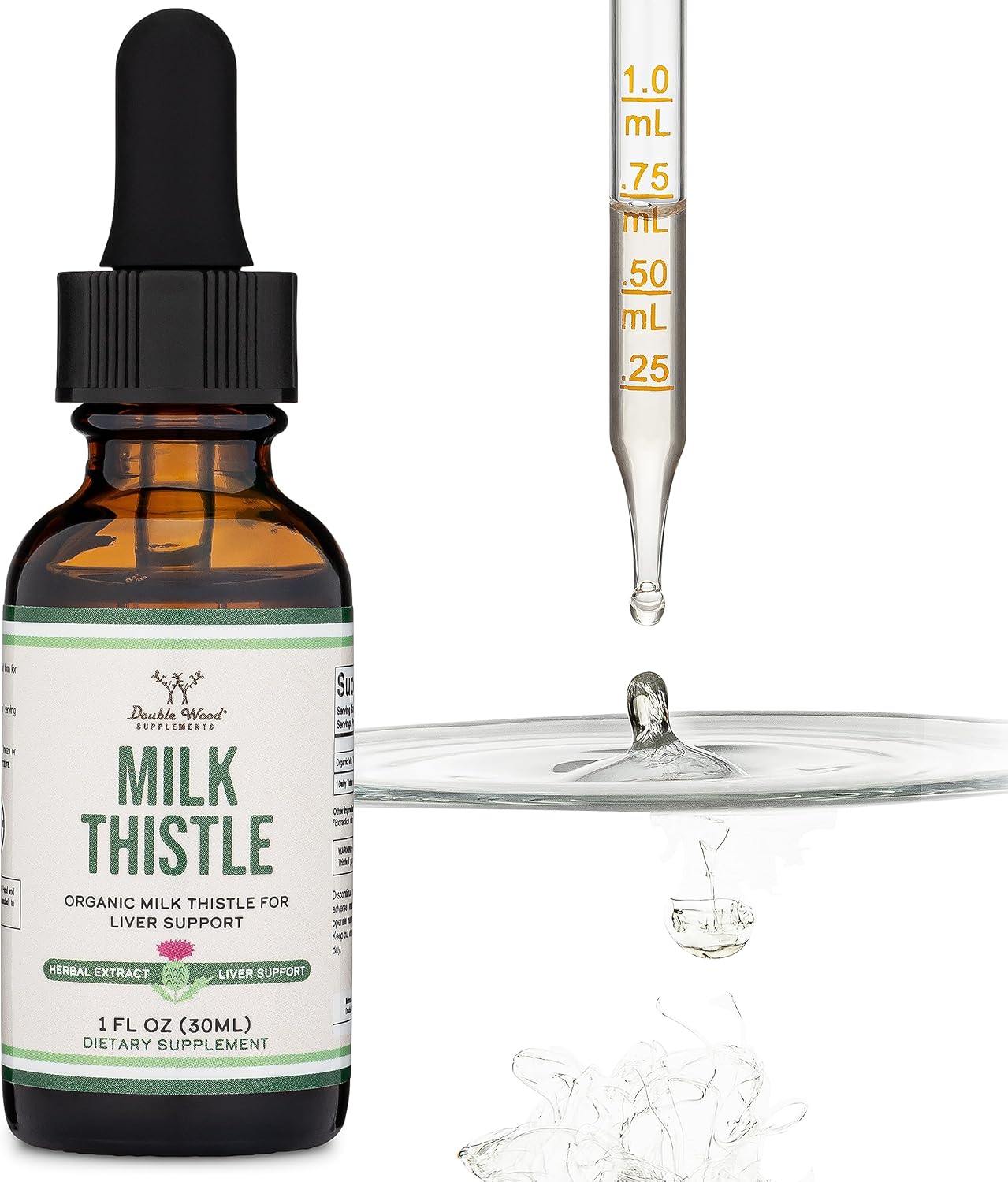 Double Wood Supplements Milk Thistle Drops 30ml - Liver Detox
