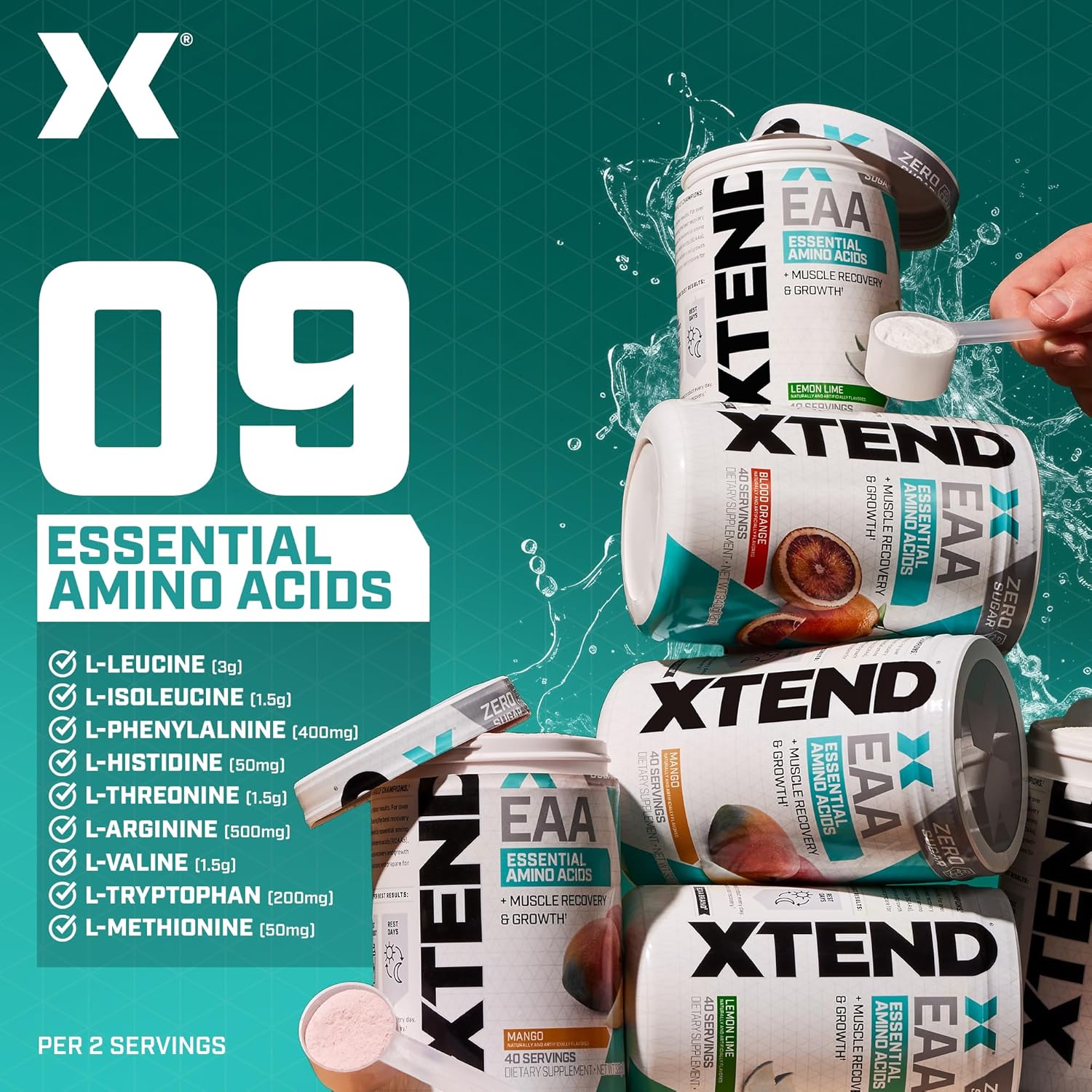Scivation XTEND EAA + BCAA Powder | Muscle Recovery & Lean Muscle Growth 40 serving
