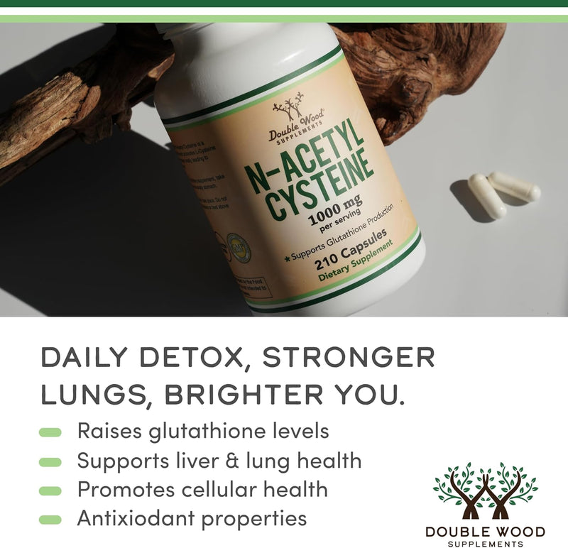 Double Wood Supplements N-Acetyl Cysteine(NAC) 1000mg - 210 Capsules