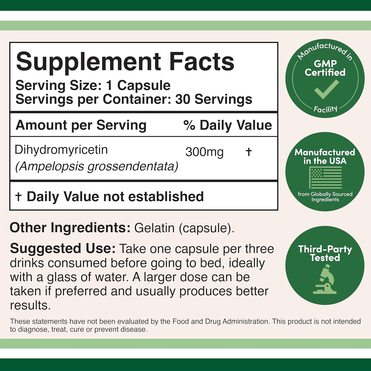 Double Wood Supplements Dihydromyricetin 300mg