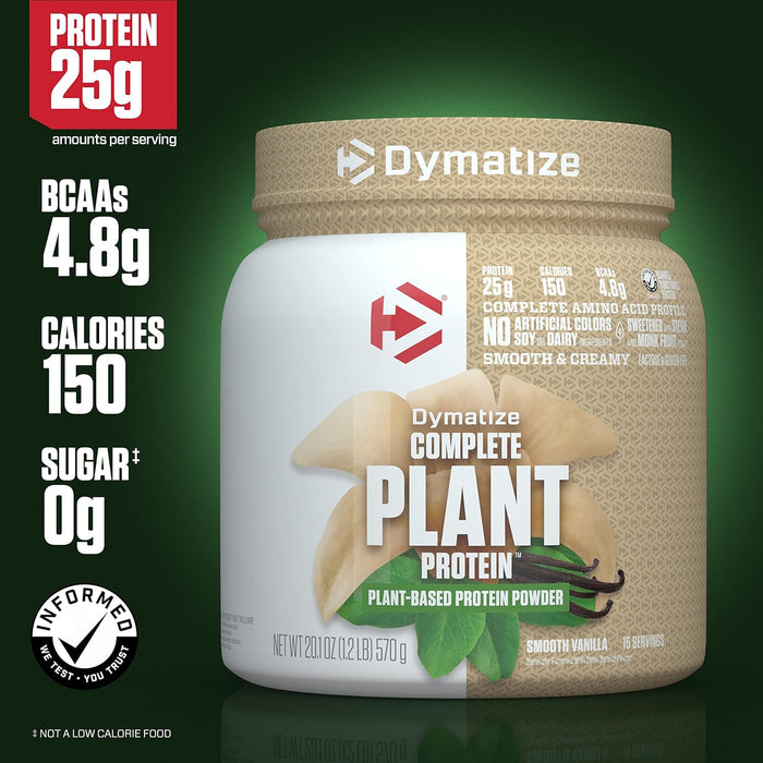 Dymatize Vegan Plant Protein Powder 1.2lb, Smooth Vanilla