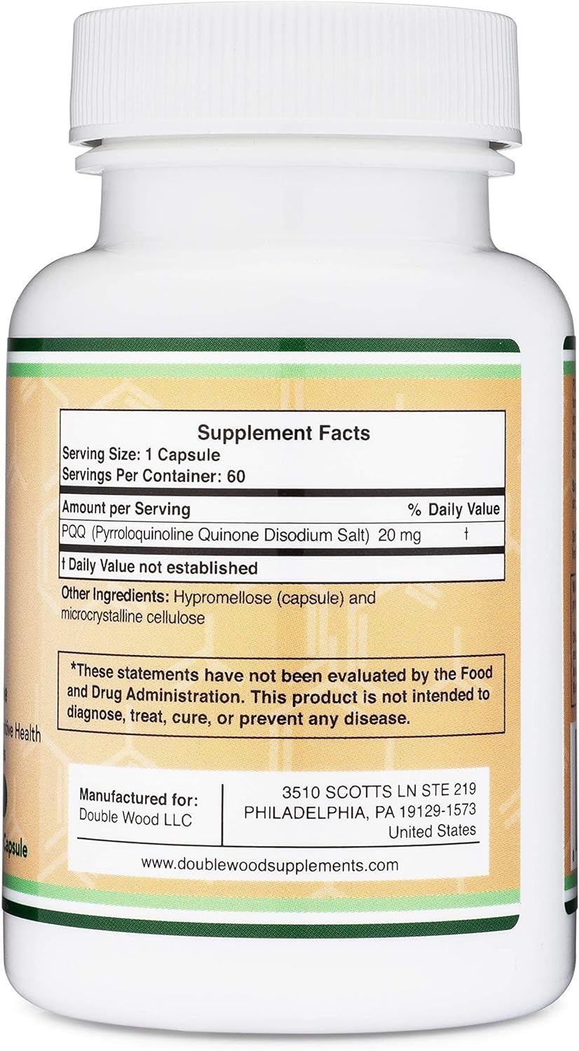 Double Wood Supplements PQQ 20mg - 60 Capsules