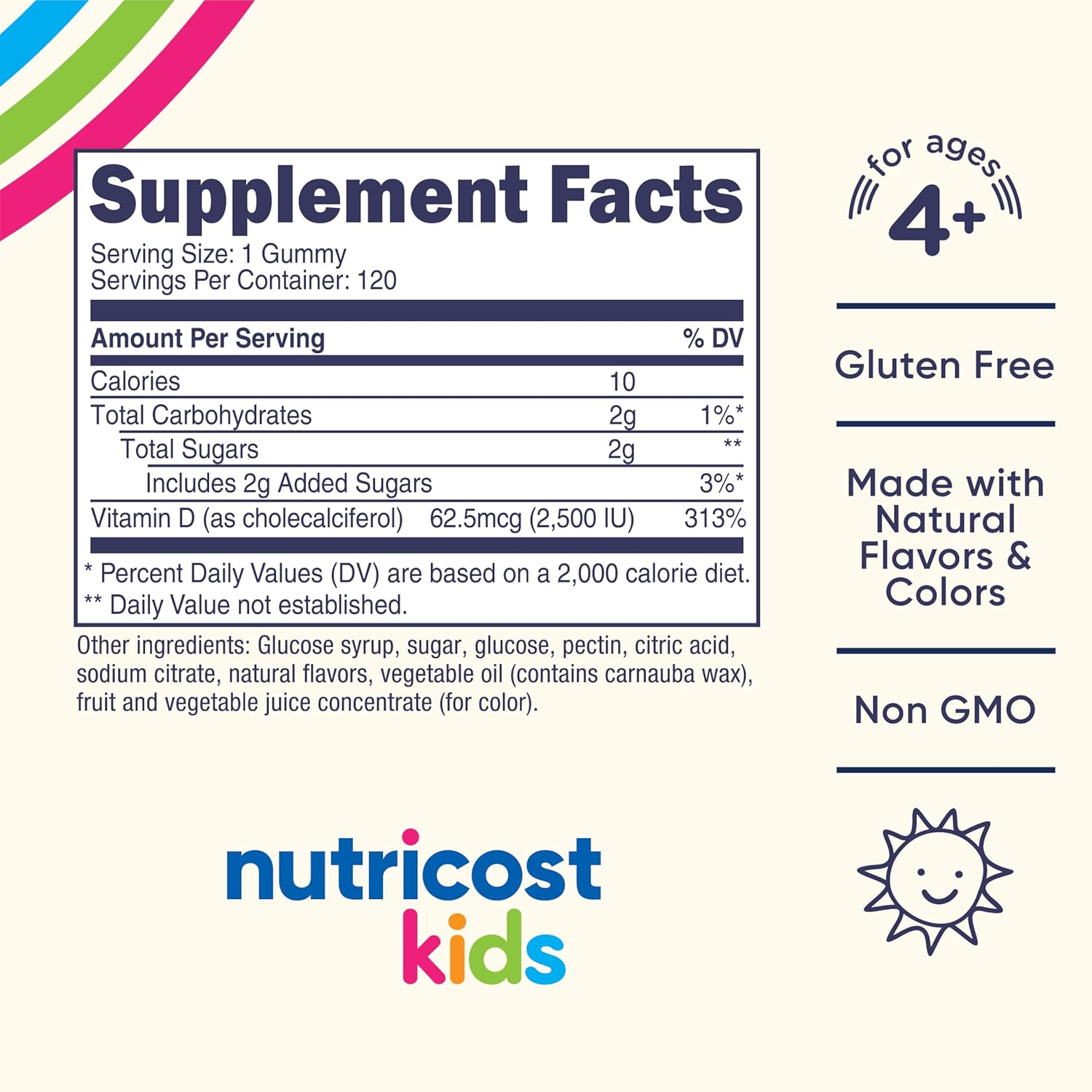 Nutricost Kids Vitamin D3 Mixed Berry Gummies 2,500 IU - 120 Gummies