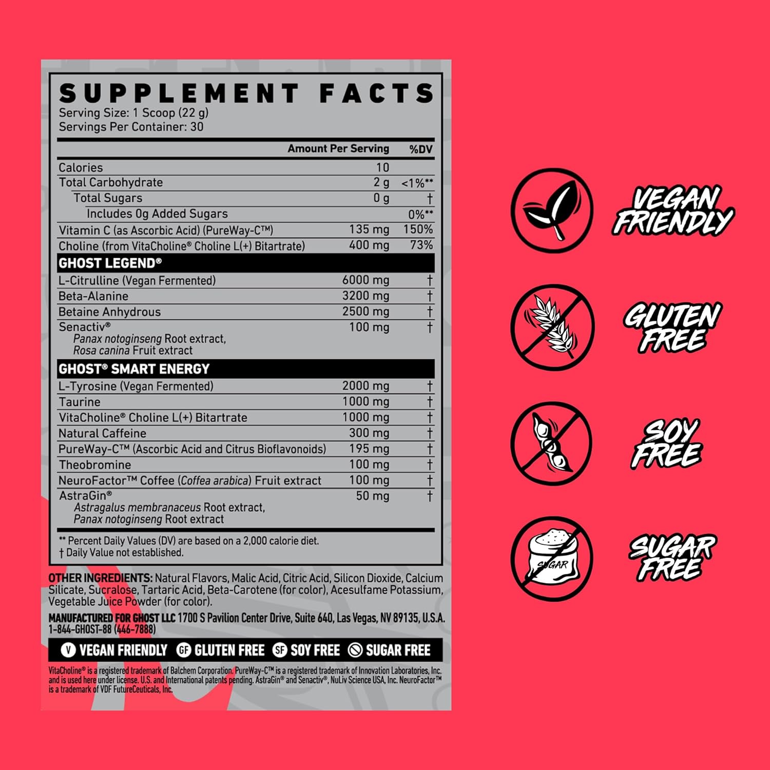 Ghost Legend Pre-Workout Powder 660g - Orange Cream