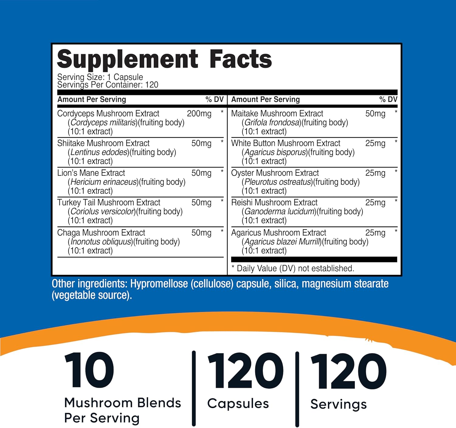 Nutricost Mushroom Complex Supplement - 120 Capsules