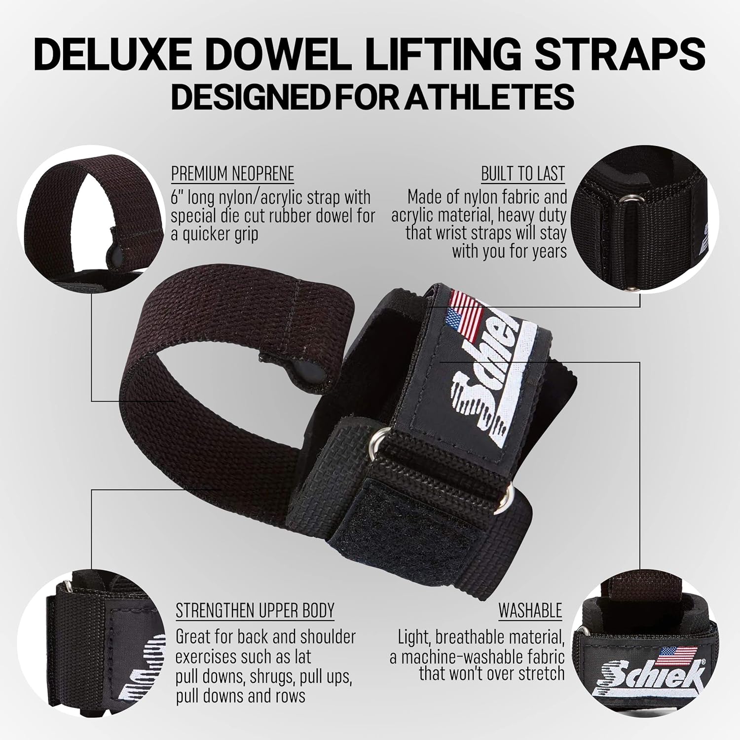 Schiek Model 1000DLS Dowel Lifting Straps