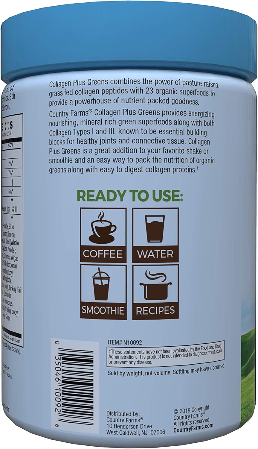 Country Farms Collagen Peptides Powder with Greens Dietary Powder Supplement 30 serving - 300g