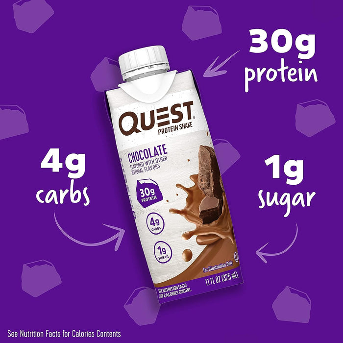 Quest Nutrition Protein Shake (Pack of 12), Low Carb, Gluten Free