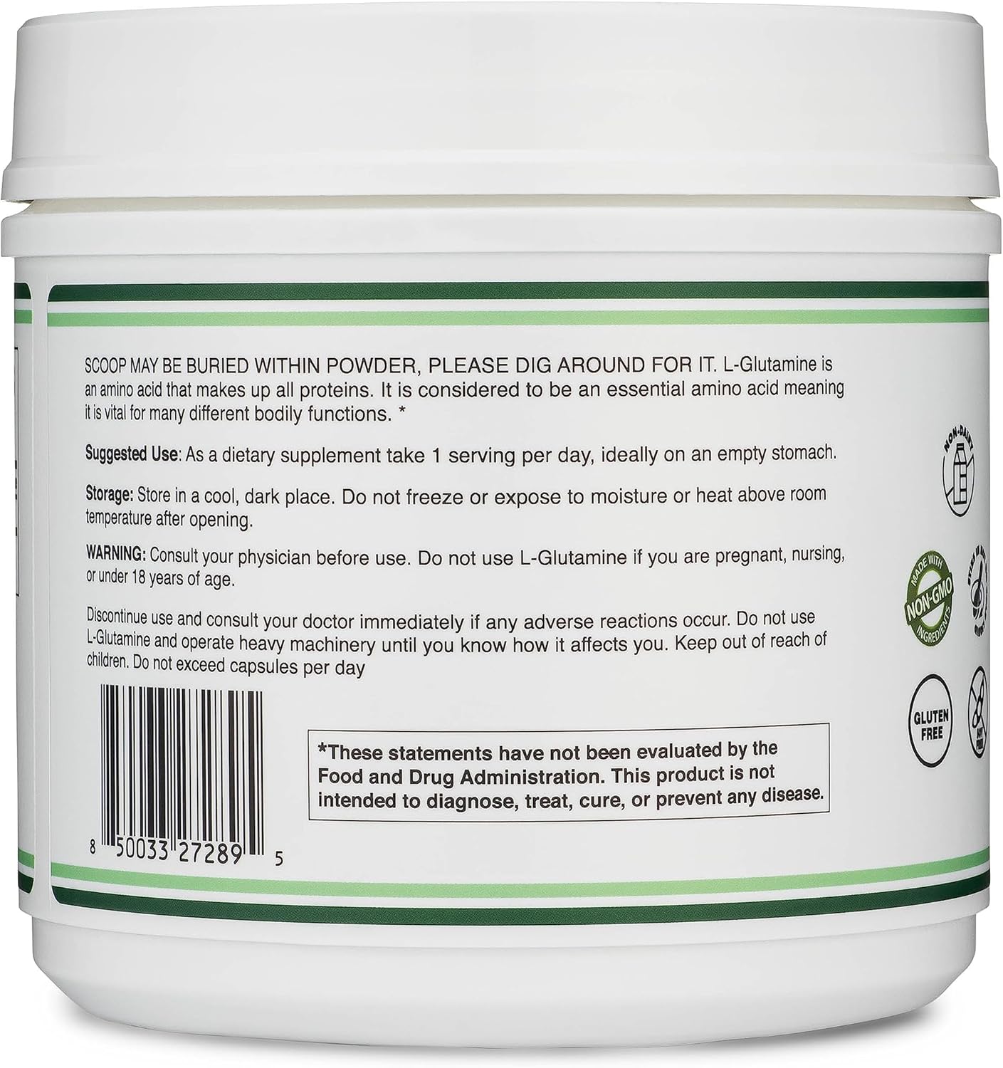 Double Wood Supplements L-Glutamine 1.1lb - Unflavoured