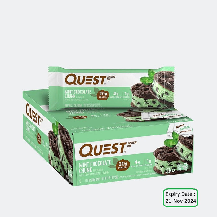 Quest Nutrition Protein Bar - Pack of 12, Protein 20gm, Fiber 13gm, Zero Added Sugar