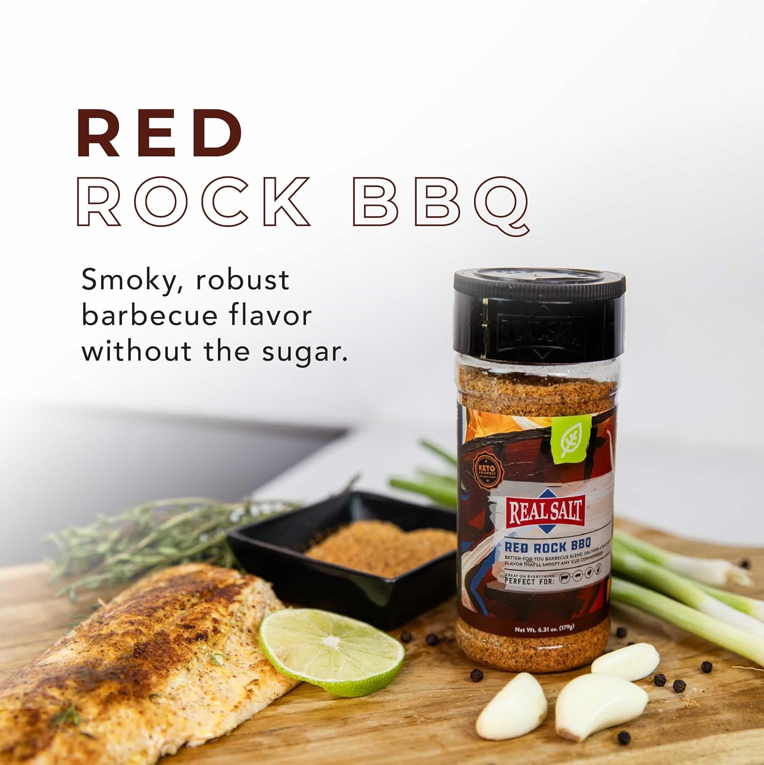 Redmond Real Salt - Red Rock BBQ Seasoning Shaker 6.55 Oz