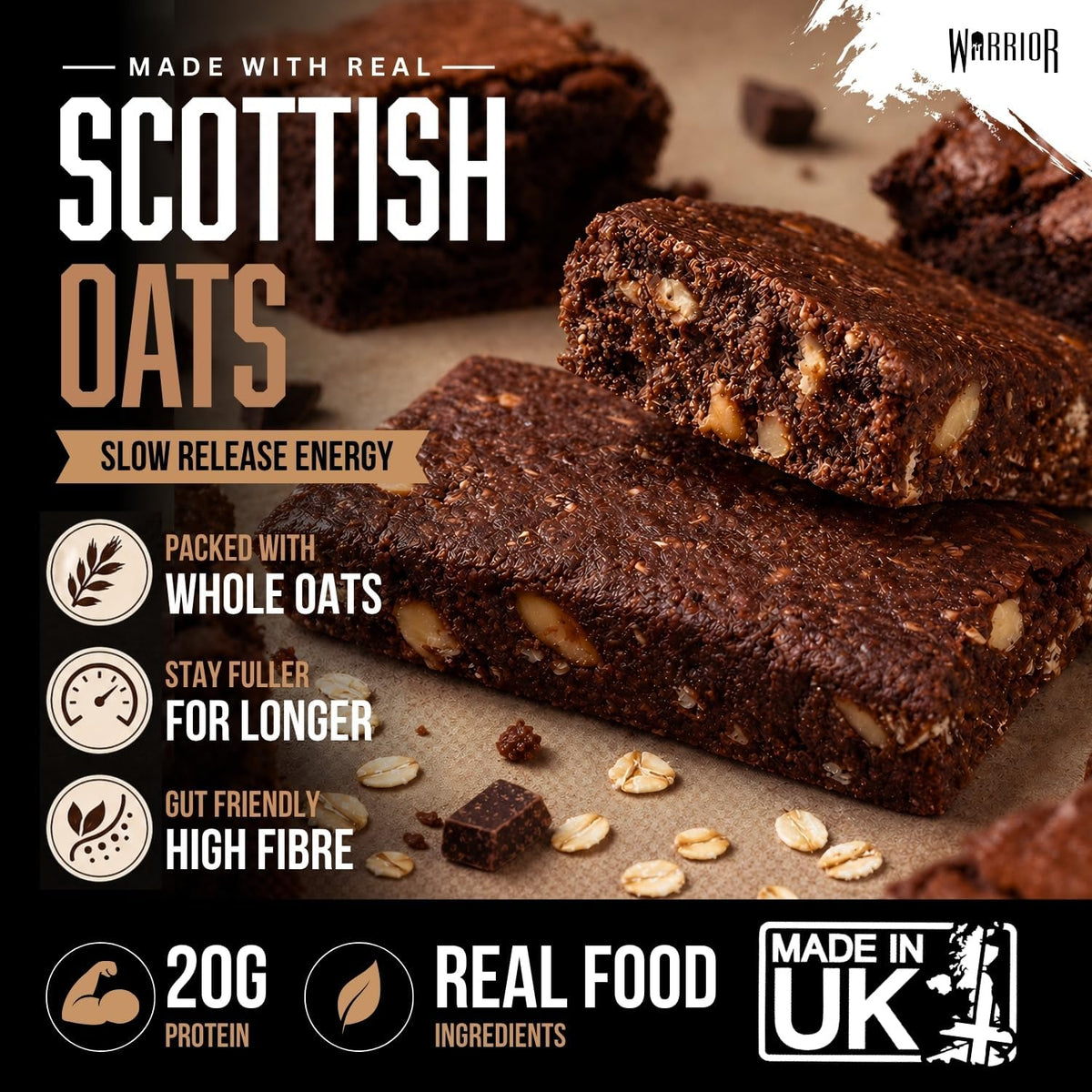 Warrior RAW Protein Oat Bar 75g - Pack of 12
