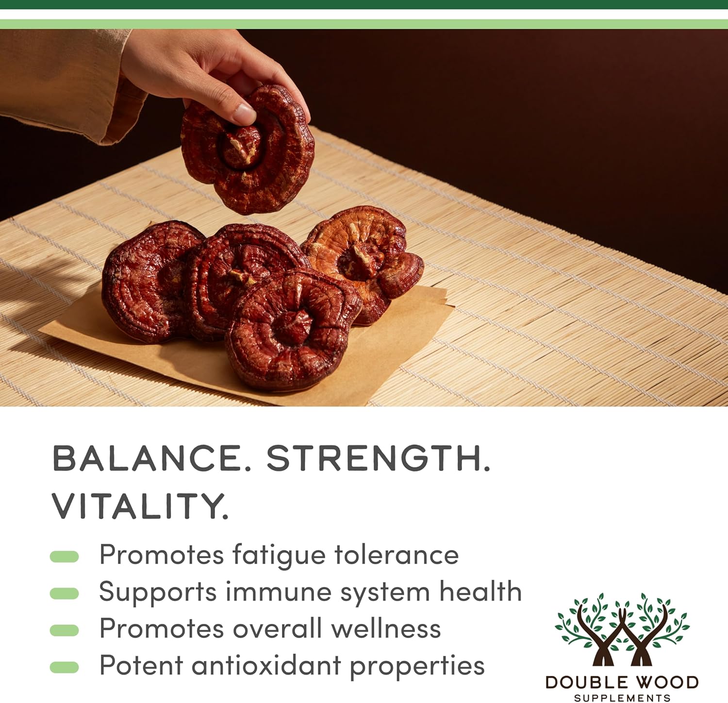 Double Wood Supplements Reishi Mushroom Extract - 300 Capsules