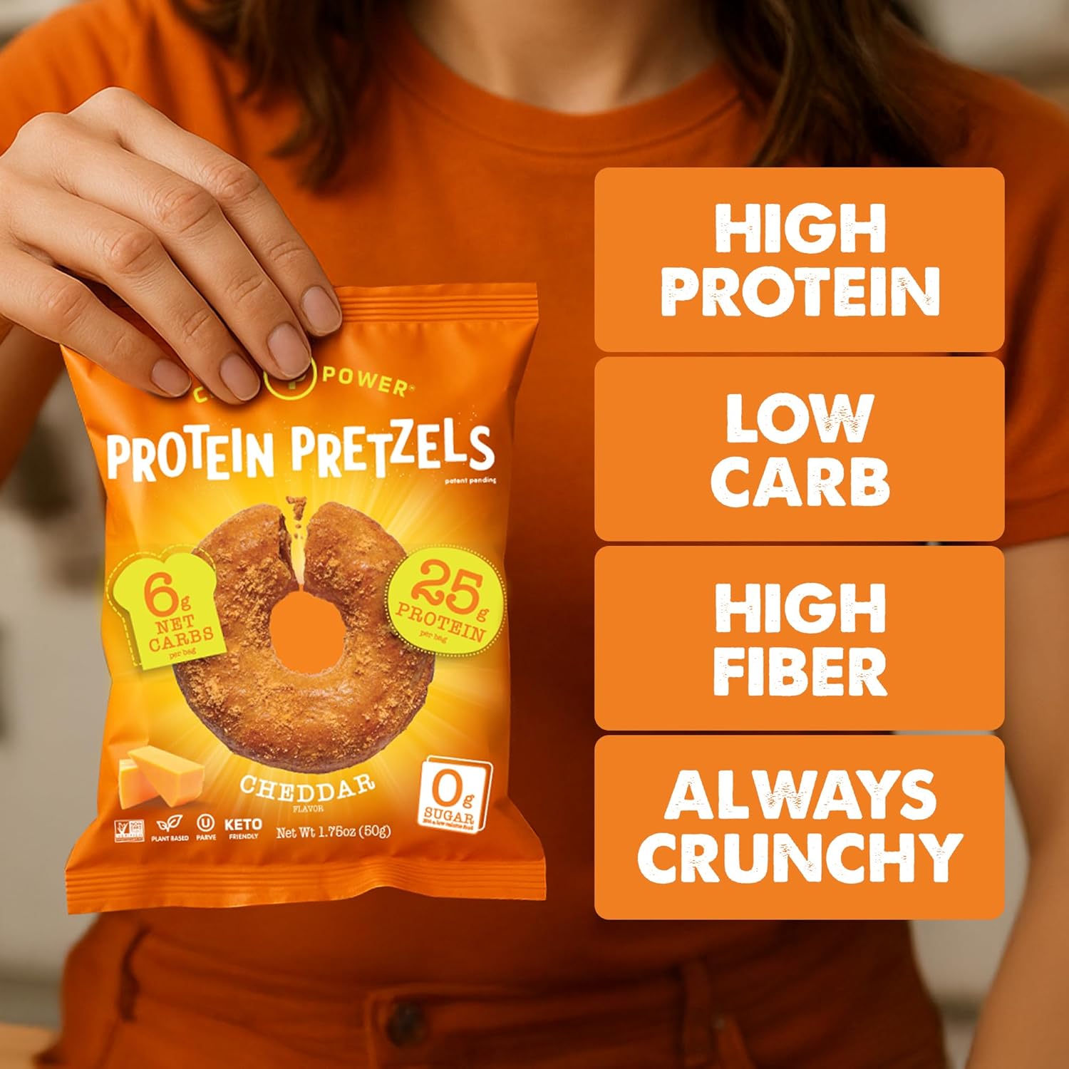 Crisp Power Protein Pretzels 50g - Pack of 6