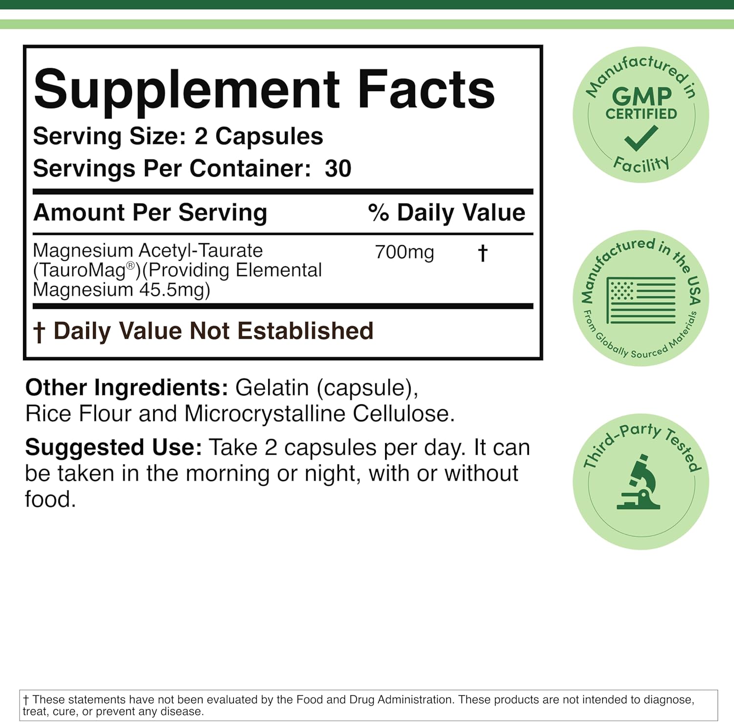 Double Wood Supplements TauroMag 700mg – 60 Capsules