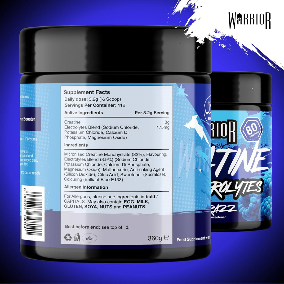 Warrior Creatine + Electrolytes Hydration Drink Mix - 360g