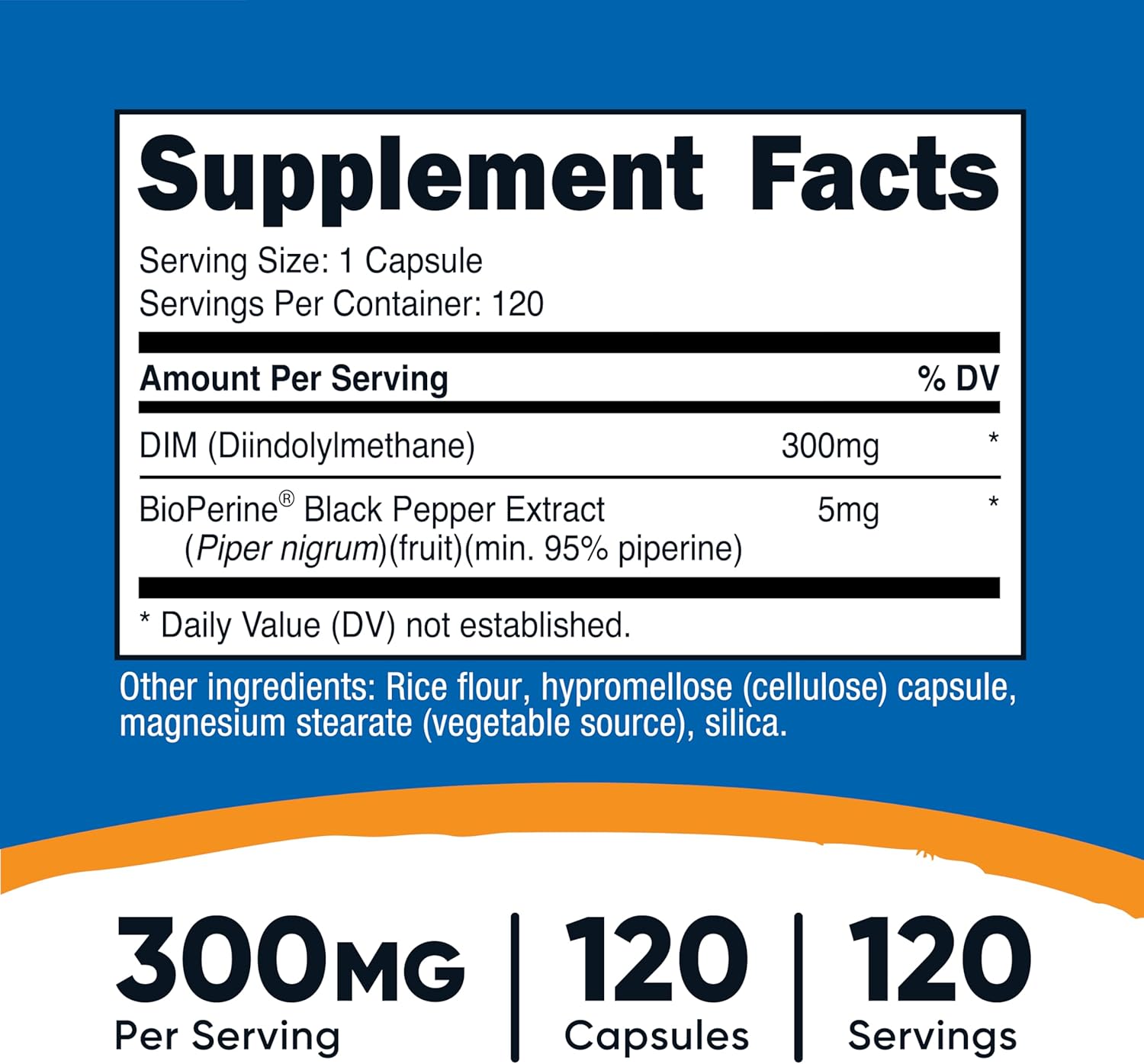 Nutricost DIM (Diindolylmethane) 300mg - 120 Capsules