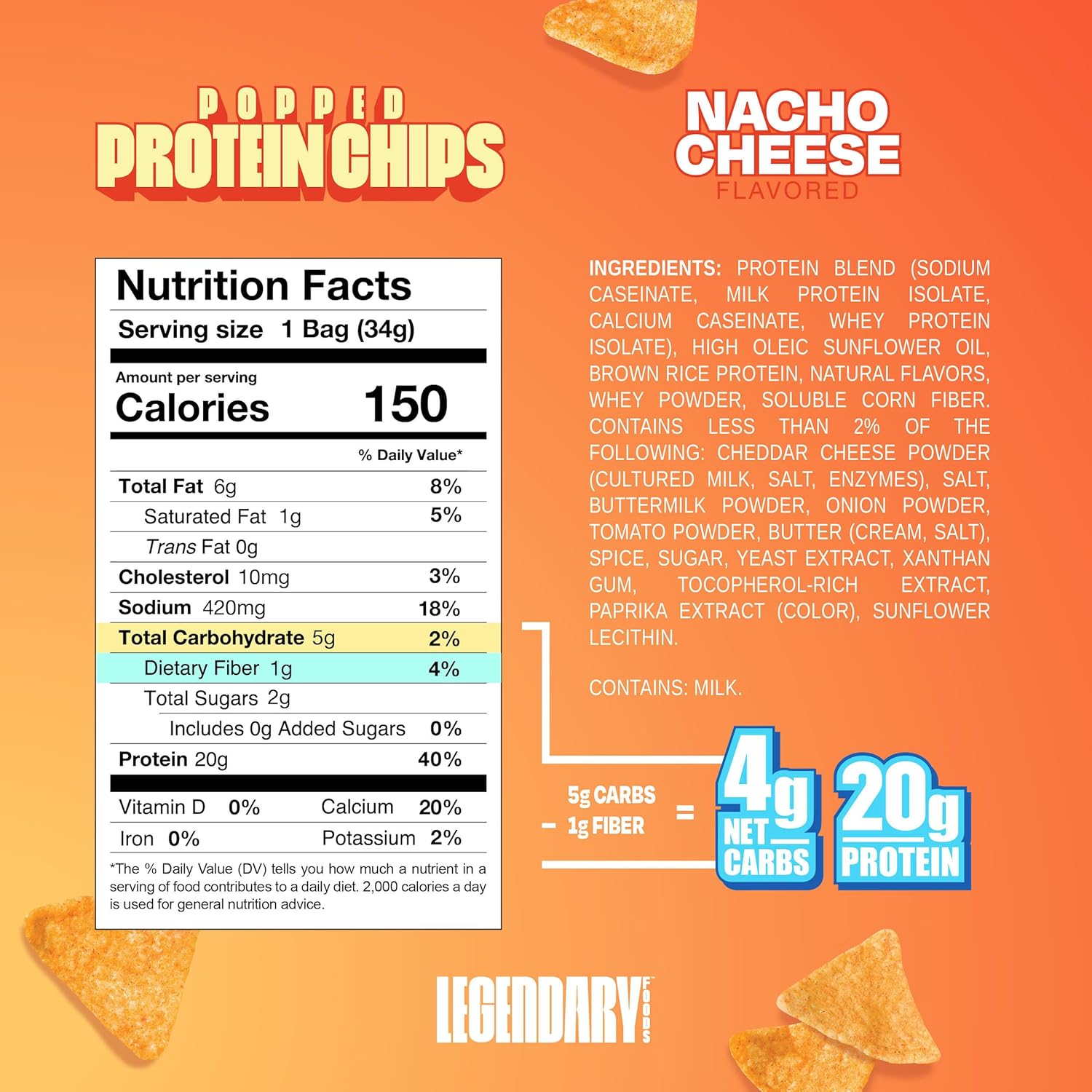 Legendary Foods Protein Chips 20g (Pack of 7)