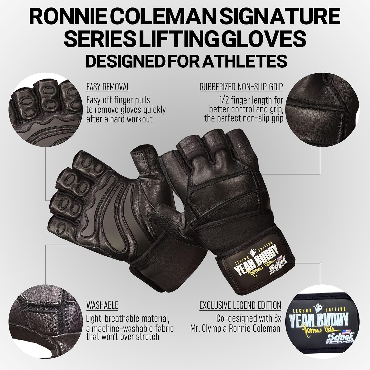 Schiek Ronnie Coleman Signature Series Lifting Gloves
