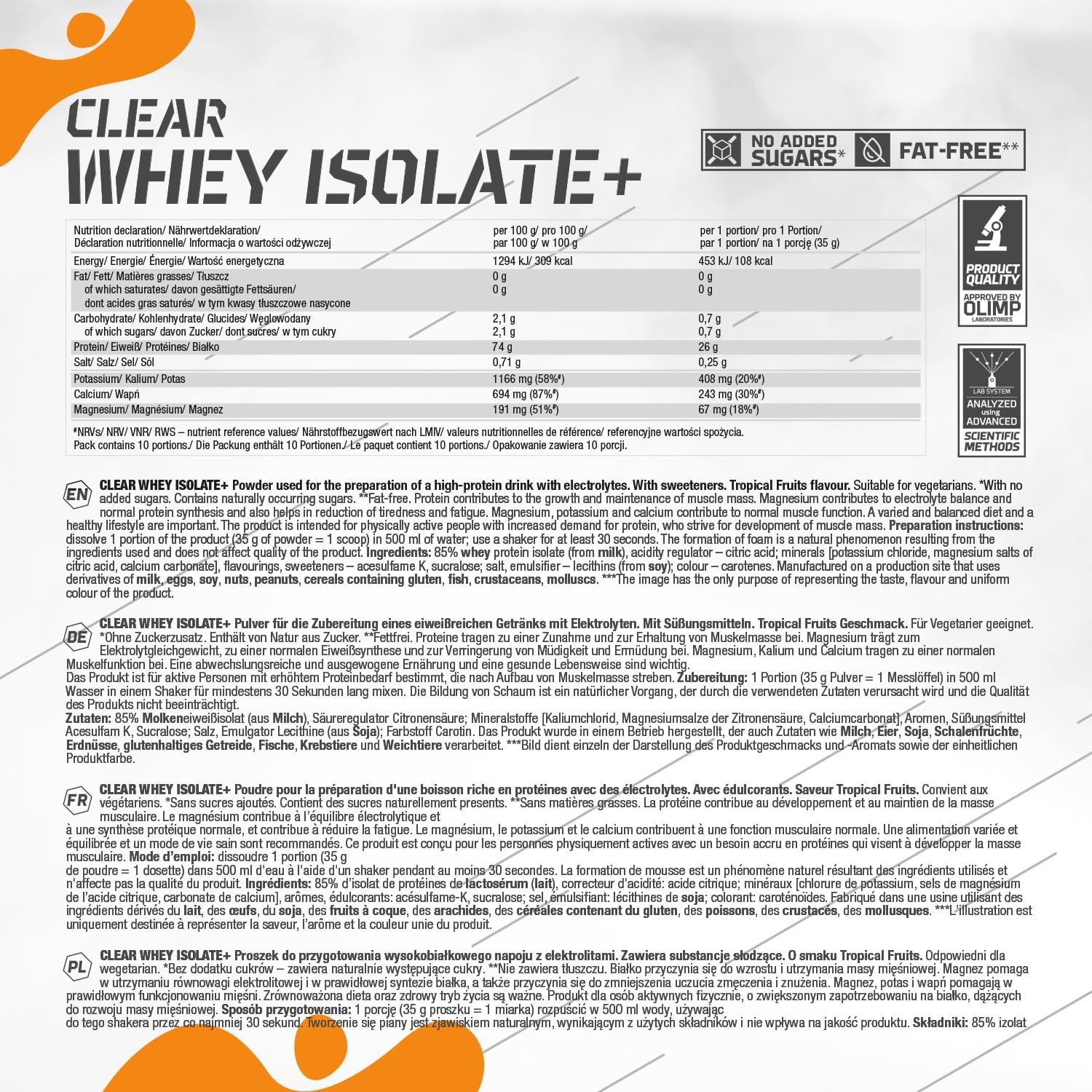 Olimp Clear Whey Protein Isolate 350g