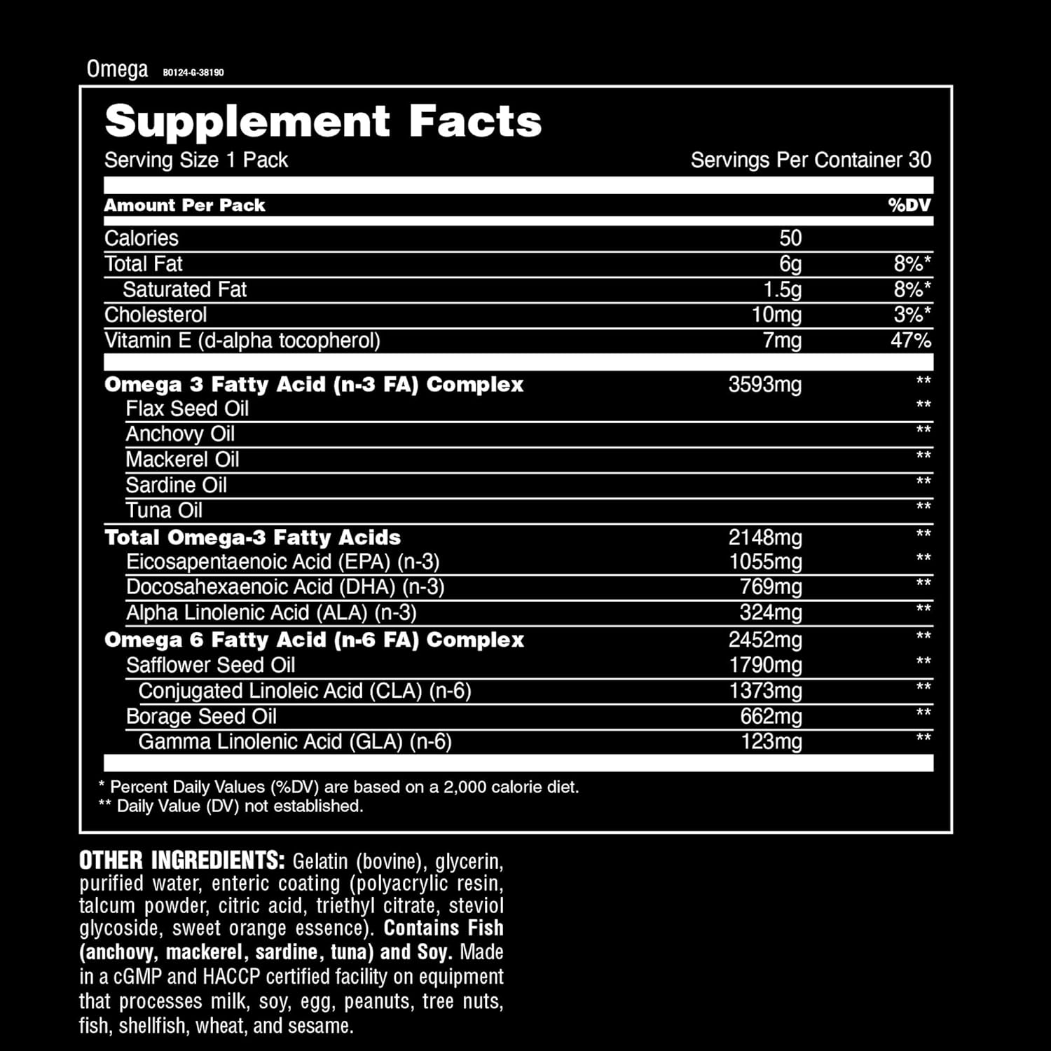 Universal Nutrition Advanced Animal Omega-3 & EFAS Supplement, Pack of 30