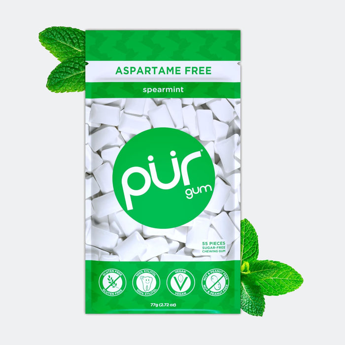 PUR 100% Xylitol Chewing Gum, Sugar Free, 55 pieces