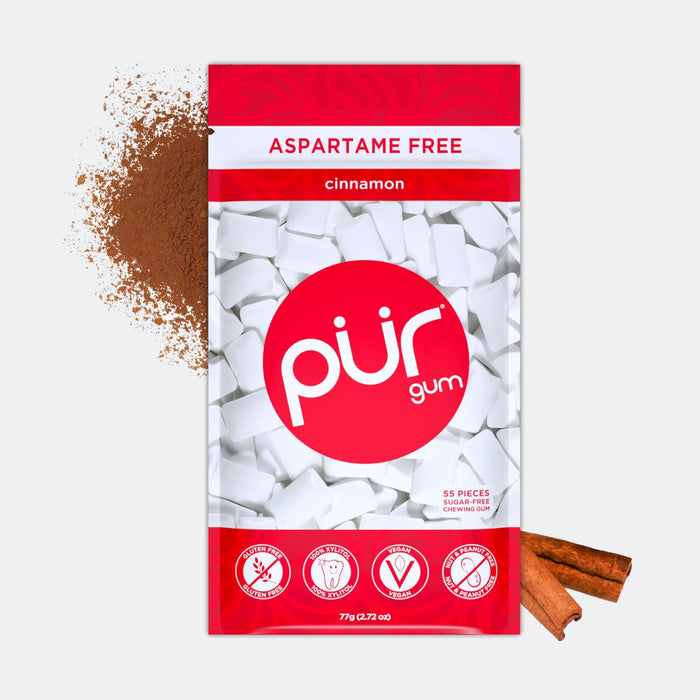 PUR 100% Xylitol Chewing Gum, Sugar Free, 55 pieces