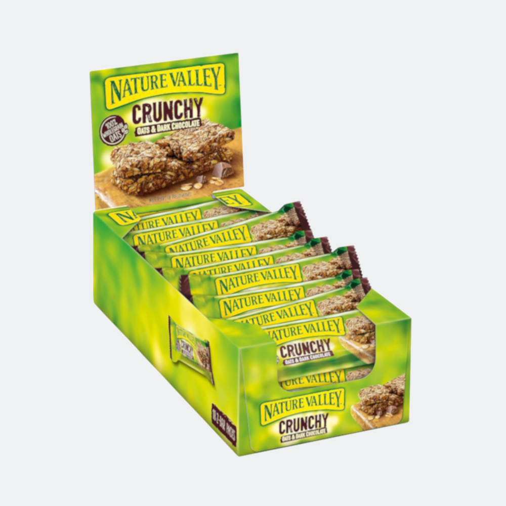 Nature Valley Crunchy Oats & Dark Chocolate Cereal Bar 42g (18x2 Bar Pack)