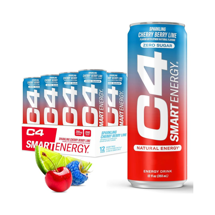 Cellucor C4 Smart Energy Drink Boost Focus and Energy with Zero Sugar, Natural Energy and Nootropics, 12 Fl Oz, (Pack of 12)