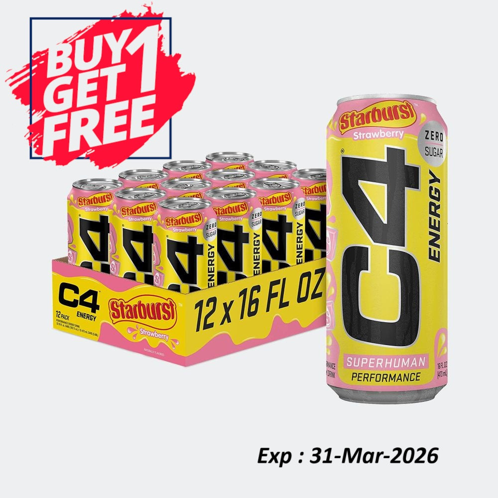 Cellucor C4 Carbonated Zero Sugar Pre Workout Energy Drink 16 Fl oz - Pack of 12