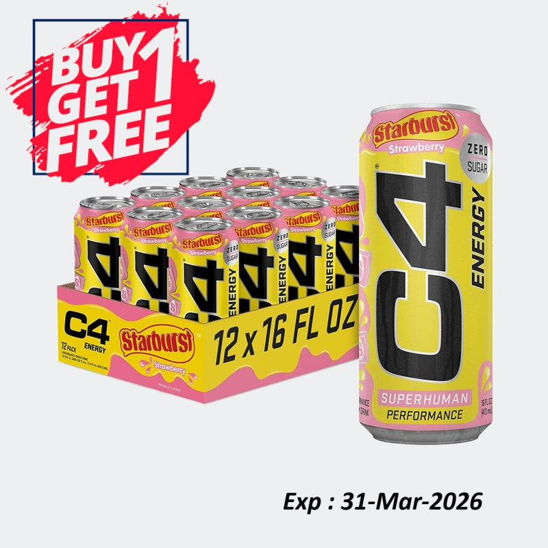 Cellucor C4 Carbonated Zero Sugar Pre Workout Energy Drink 16 Fl oz - Pack of 12
