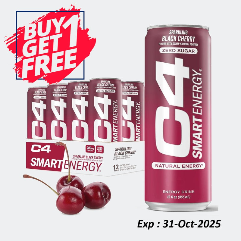 Cellucor C4 Smart Energy Drink Boost Focus and Energy with Zero Sugar, Natural Energy and Nootropics, 12 Fl Oz, (Pack of 12)