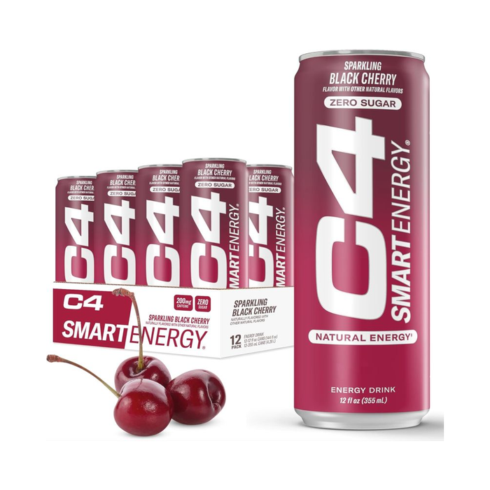 Cellucor C4 Smart Energy Drink Boost Focus and Energy with Zero Sugar, Natural Energy and Nootropics, 12 Fl Oz, (Pack of 12)