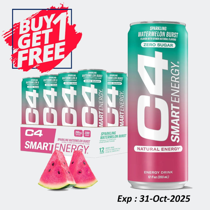 Cellucor C4 Smart Energy Drink Boost Focus and Energy with Zero Sugar, Natural Energy and Nootropics, 12 Fl Oz, (Pack of 12)