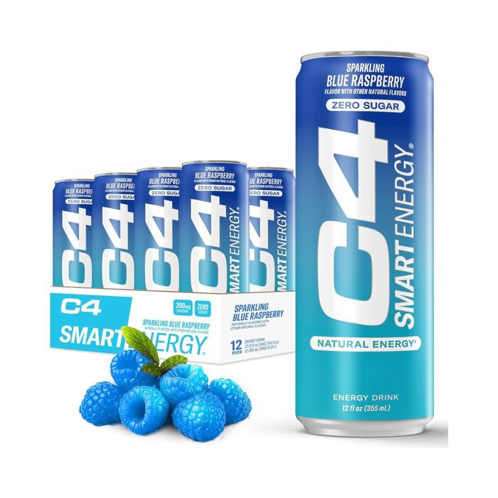 Cellucor C4 Smart Energy Drink Boost Focus and Energy with Zero Sugar, Natural Energy and Nootropics, 12 Fl Oz, (Pack of 12)